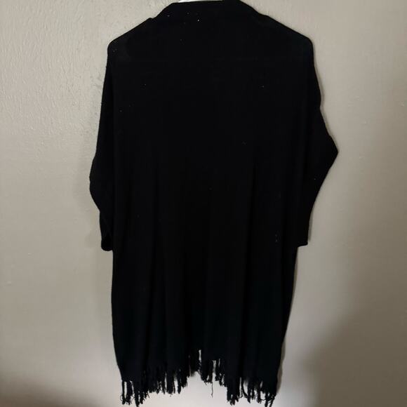 SUBTLELUXURY Black Cardigan 100% Cashmere Fringe Cardigan Size M/L comfort - Picture 8 of 8